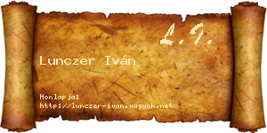 Lunczer Iván névjegykártya